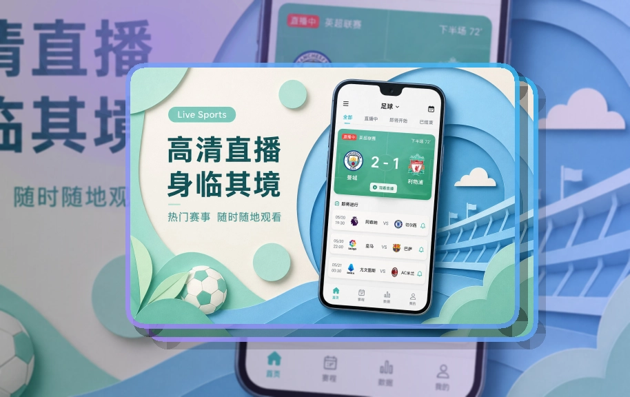 轻量下载 · 手机端看球入口 · 数据复盘更有条理界面展示